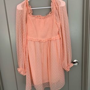 salmon colored dress